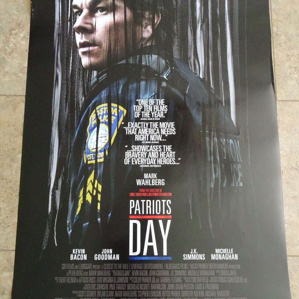 Patriots Day - Movie Poster with Mark Wahlberg as Tommy Saunders